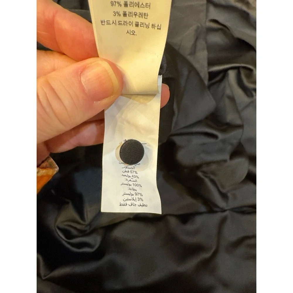 Kate Spade Bow Front Faille Cocktail Dress Black Size 12 Taffeta Mesh